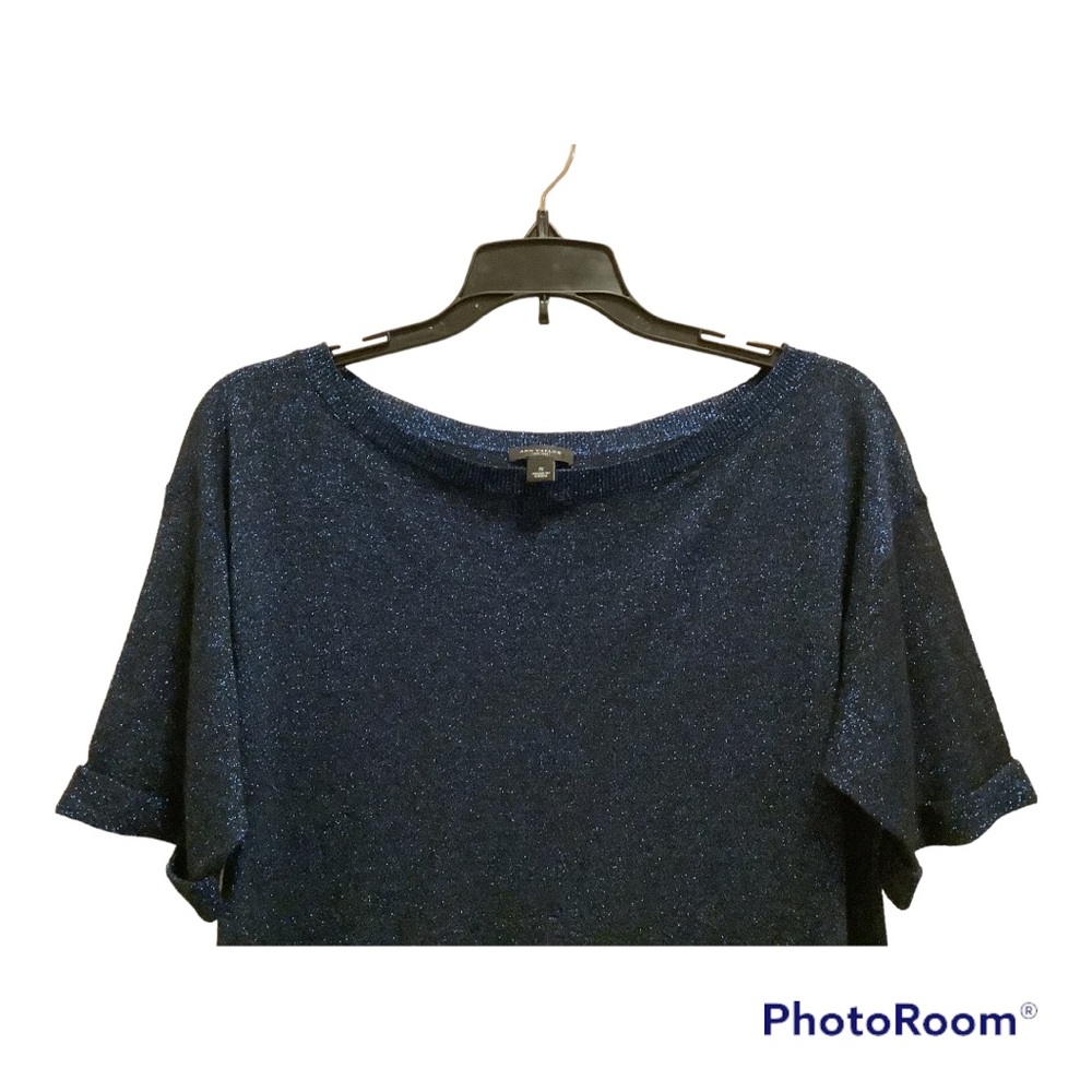 Ann Taylor Blue Shimmer Top